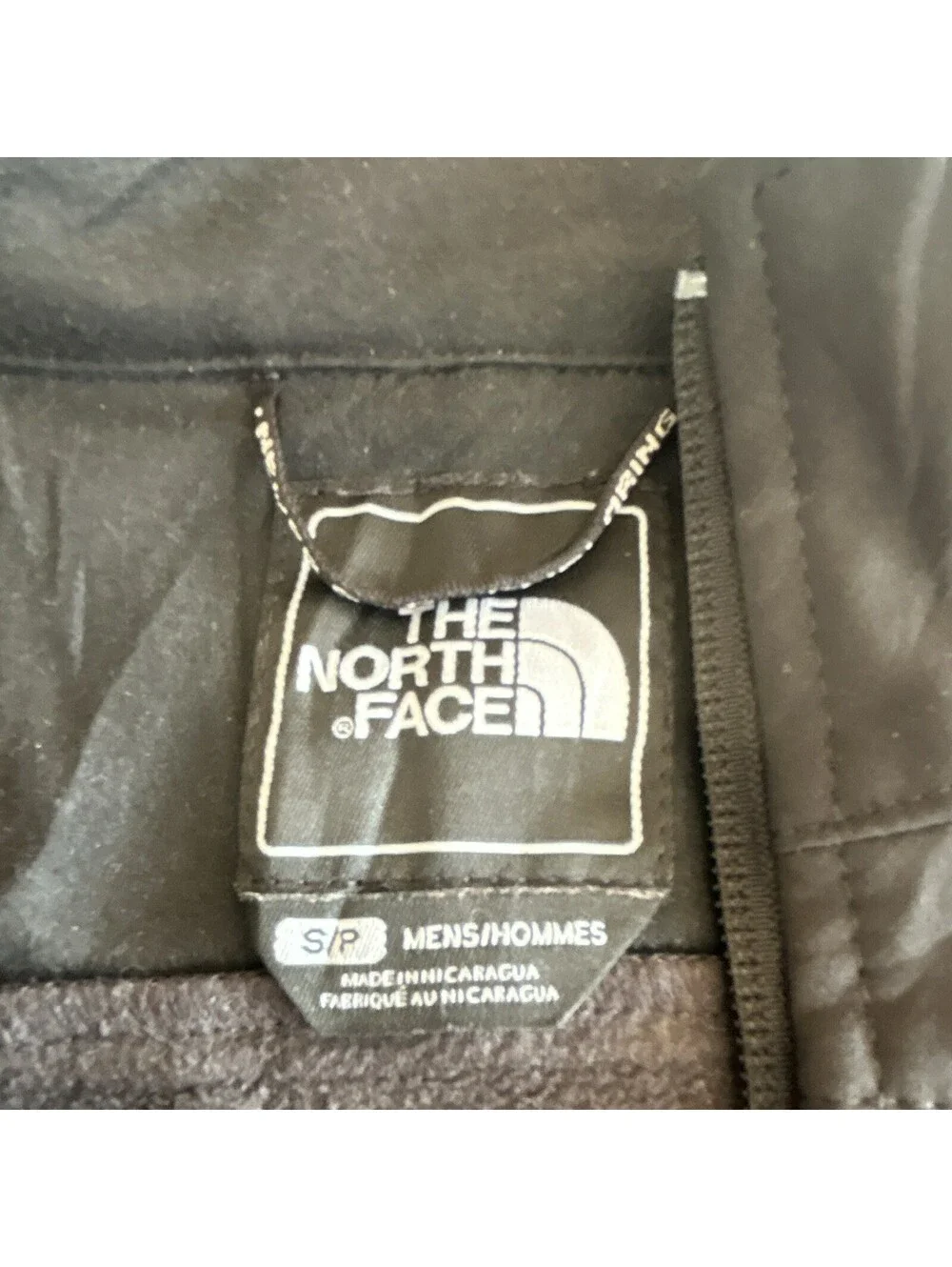 The North Face Men's Black Solid Stand-Up Full Zip Logo Jacket Size S